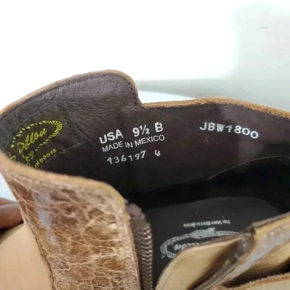 NWT! J.B. Dillion Leather Tan Zipper boots - Picture 8 of 12